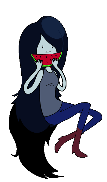 Marceline with watermelon